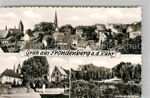 AK / Ansichtskarte Froendenberg Ruhr Panorama Stiftskirche Hindenburghain Kat. Froendenberg Ruhr