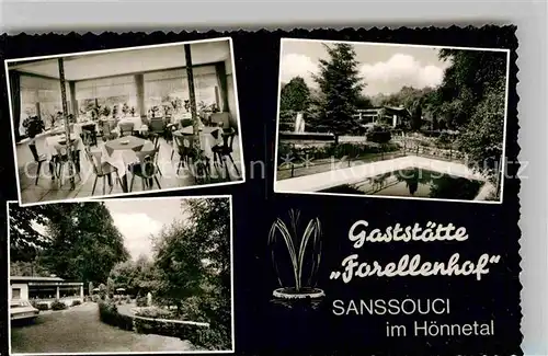 AK / Ansichtskarte Sanssouci Gaststaette Forellenhof Hoennetal Kat. Balve
