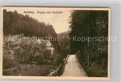 AK / Ansichtskarte Arnsberg Westfalen Eingang Seufzertal Kat. Arnsberg