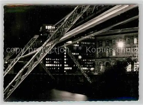 AK / Ansichtskarte Wuppertal Schwebebahn Nachtaufnahme Kat. Wuppertal