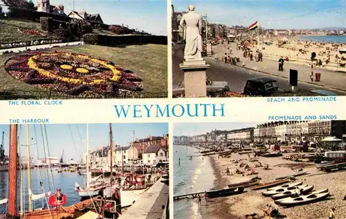 AK / Ansichtskarte Weymouth Dorset Floral Clock Beach Promenade Harbour  Kat. Weymouth and Portland