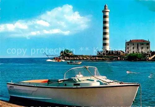 AK / Ansichtskarte Lido di Jesolo Il Faro Leuchtturm Motorboot Kat. Italien