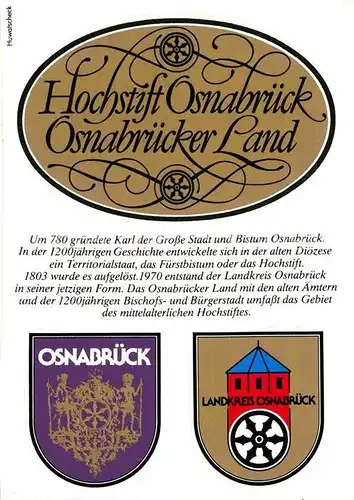 AK / Ansichtskarte Osnabrueck Hochstift Osnabrueck Osnabruecker Land Wappen Geschichte Kat. Osnabrueck