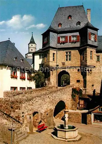 AK / Ansichtskarte Idstein Loewenbrunnen Aufgang zum Schloss und Hexenturm Kat. Idstein