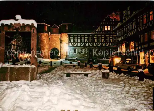AK / Ansichtskarte Braunfels Marktplatz im Winter Nachtaufnahme Kat. Braunfels