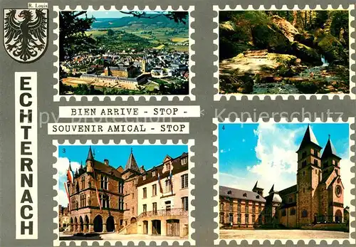 AK / Ansichtskarte Echternach Panorama Hallenbach Denzelt Hotel de Ville Basilique Kat. Luxemburg