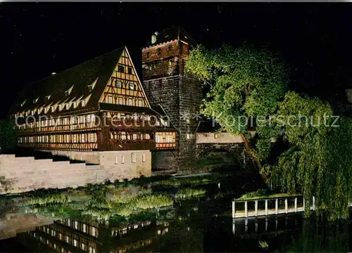 AK / Ansichtskarte Nuernberg Henkersteg Weinstadel 15. Jhdt. Historisches Gebaeude Kat. Nuernberg