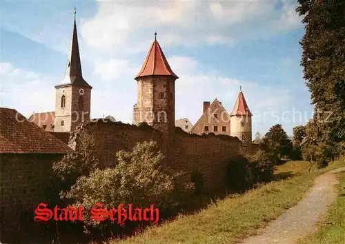 AK / Ansichtskarte Sesslach Stadtmauer Tuerme Landes und Bundessieger 1986 87 fuer Stadtsanierung Kat. Sesslach