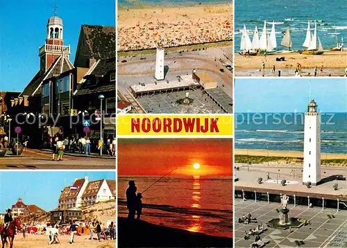 AK / Ansichtskarte Noordwijk aan Zee  Strand Segelboote Leuchtturm Kat. Noordwijk
