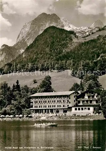 AK / Ansichtskarte Hintersee Berchtesgaden Hotel Post mit Reiteralpe Kat. Berchtesgaden