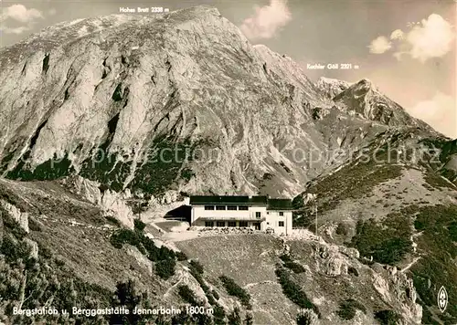 AK / Ansichtskarte Berchtesgaden Bergstation und Berggaststaett Jennerbahn mit Hohem Brett Kat. Berchtesgaden
