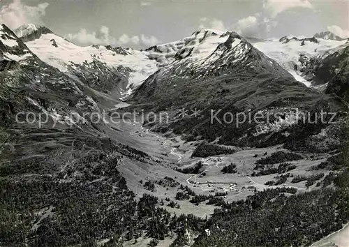 AK / Ansichtskarte Fextal Alpenpanorama Oberengadin Fliegeraufnahme Kat. Sils Maria