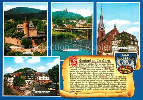 AK / Ansichtskarte Biedenkopf Schloss Marktplatz Lahnbruecke Evangelische Kirche Kat. Biedenkopf