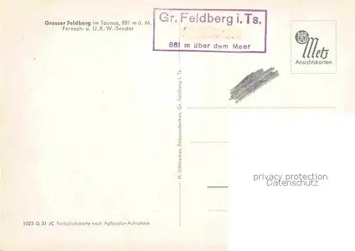 AK / Ansichtskarte Grosser Feldberg Taunus Fernseh  und Radio Turm Kat. Schmitten
