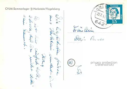 AK / Ansichtskarte Herbstein CVJM Sommerlager Kat. Herbstein