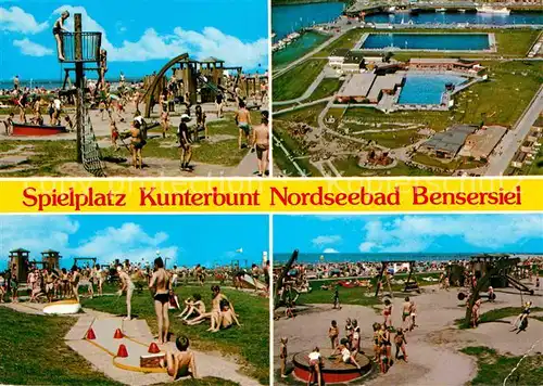AK / Ansichtskarte Bensersiel Nordseebad Spielplatz Kunterbunt Fliegeraufnahme