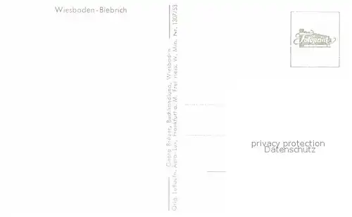 AK / Ansichtskarte Biebrich Wiesbaden Blick ueber den Rhein zur Stadt Schloss Fliegeraufnahme
