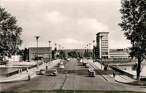 AK / Ansichtskarte Frankfurt Main Friedensbruecke mit AEG Hochhaus Kat. Frankfurt am Main