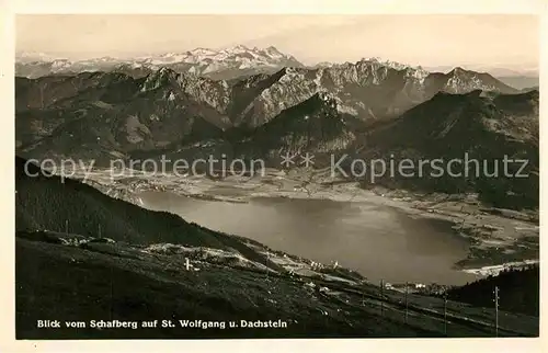AK / Ansichtskarte St Wolfgang Wolfgangsee Panorama Blick vom Schafberg Dachsteingebirge Kat. St. Wolfgang im Salzkammergut