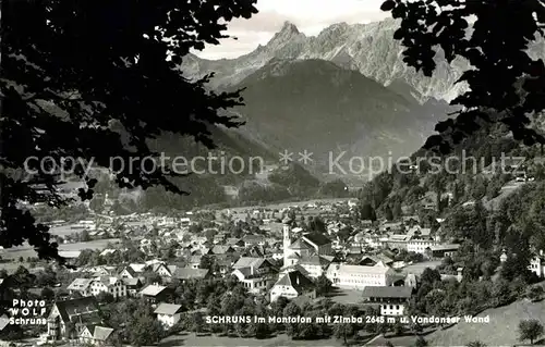 AK / Ansichtskarte Schruns Vorarlberg Gesamtansicht mit Zimba und Vandanser Wand Montafon Kat. Schruns