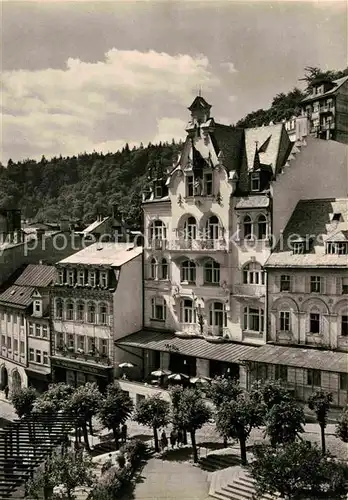 AK / Ansichtskarte Karlovy Vary Lazensky dum Puskin Badehaus Kat. Karlovy Vary Karlsbad