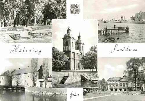 AK / Ansichtskarte Landskrona Park Denkmal Schloss Kirche Hafen Kat. Landskrona