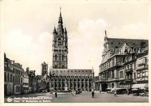 AK / Ansichtskarte Gand Belgien Place St Bavon et Beffroi Kat. Gent Flandern