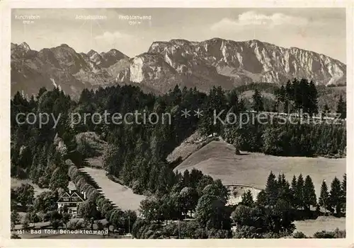 AK / Ansichtskarte Bad Toelz Panorama mit Benediktenwand Bayerische Voralpen Fliegeraufnahme Kat. Bad Toelz