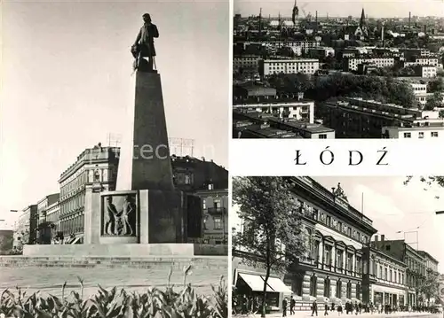 AK / Ansichtskarte Lodz Pomnik Tadeusza Kosciuszki Widog ogolny Ulica Piotrkowska Denkmal Kat. Lodz