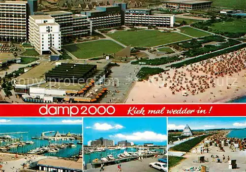 AK / Ansichtskarte Damp Ostseebad Freizeit Sport und Kurzentrum Strand Hafen Fliegeraufnahme