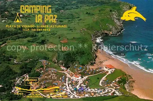 AK / Ansichtskarte Playa de Vidiago Camping La Paz vista aerea