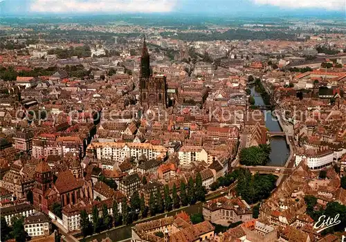 AK / Ansichtskarte Strasbourg Alsace Vue aerienne avec Eglise Saint Thomas Kat. Strasbourg