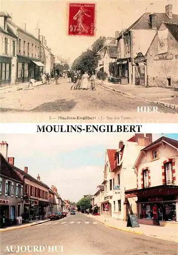 AK / Ansichtskarte Moulins Engilbert La Rue des Fosses damals und heute Kat. Moulins Engilbert