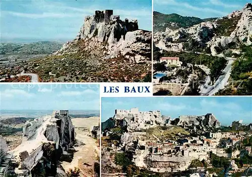 AK / Ansichtskarte Les Baux de Provence Ruines du Chateau Seigneurial Hostellerie de Baumaniere Val d Enfer Kat. Les Baux de Provence