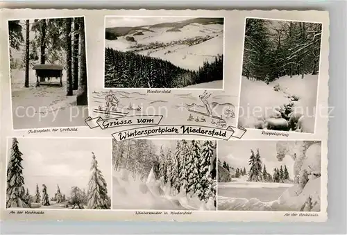 AK / Ansichtskarte Niedersfeld Futterplatz Grosswald Hochheide Rappelspring Winterlandschaften Kat. Winterberg