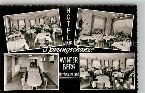 AK / Ansichtskarte Winterberg Hochsauerland Hotel zur Sprungschanze Speisesaal Kat. Winterberg
