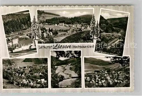 AK / Ansichtskarte Liesen Katholische Kirche Bruecke Liesetal Panoramen Kat. Hallenberg