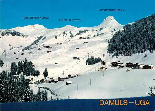AK / Ansichtskarte Damuels Vorarlberg Skigebiet Uga mit Mittagspitze Bregenzerwald Kat. Damuels