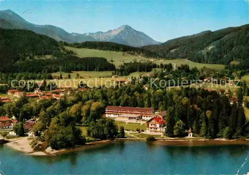 AK / Ansichtskarte Bad Wiessee Tegernsee mit Haus Hubertus und Kampen Fliegeraufnahme