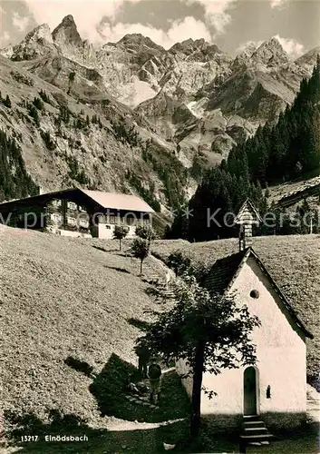 AK / Ansichtskarte Einoedsbach mit Kapelle und Maedelegabelgruppe Kat. Oberstdorf