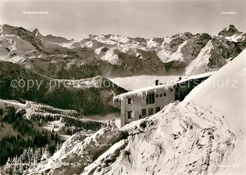 AK / Ansichtskarte Berchtesgaden Jennerbahn Berggasthaus mit Steinernem Meer Schoenfeldspitze Hundstot Kat. Berchtesgaden