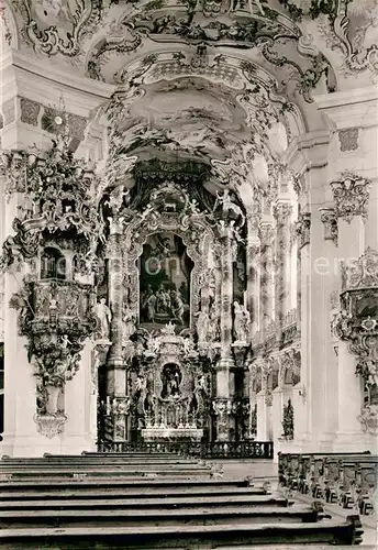 AK / Ansichtskarte Steingaden Allgaeu Wallfahrtskirche Die Wies Kanzel und Chor Kat. Sulzberg