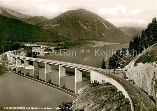 AK / Ansichtskarte Sylvensteinsee Lenggries mit Neufall und Scharfreiter 