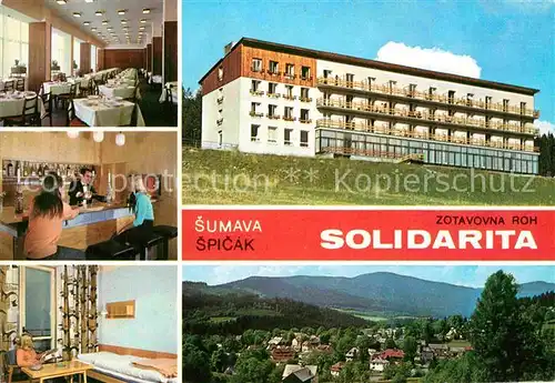 AK / Ansichtskarte Sumava Boehmerwald Solidarita Hotel Panorama Bar Zimmer Kat. Tschechische Republik