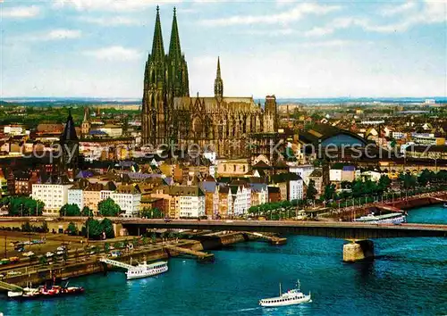 AK / Ansichtskarte Koeln Rhein Altstadt Dom und Deutzer Bruecke Kat. Koeln