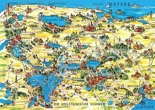 AK / Ansichtskarte Holsteinische Schweiz Gebietskarte Kat. 