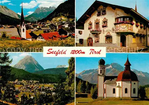 AK / Ansichtskarte Seefeld Tirol mit Wettertein und Karwendel Schmuckkastl Hohe Munde Seekirchl Kat. Seefeld in Tirol