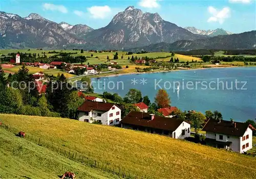 AK / Ansichtskarte Hopfen See mit Straussberg Saeuling und Tiroler Alpen Kat. Fuessen