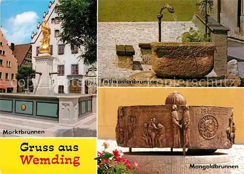 AK / Ansichtskarte Wemding Marktbrunnen Fischkastenbrunnen Mangoldbrunnen Kat. Wemding