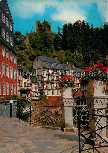 AK / Ansichtskarte Monschau Rotes Haus mit Ruine Haller Kat. Monschau